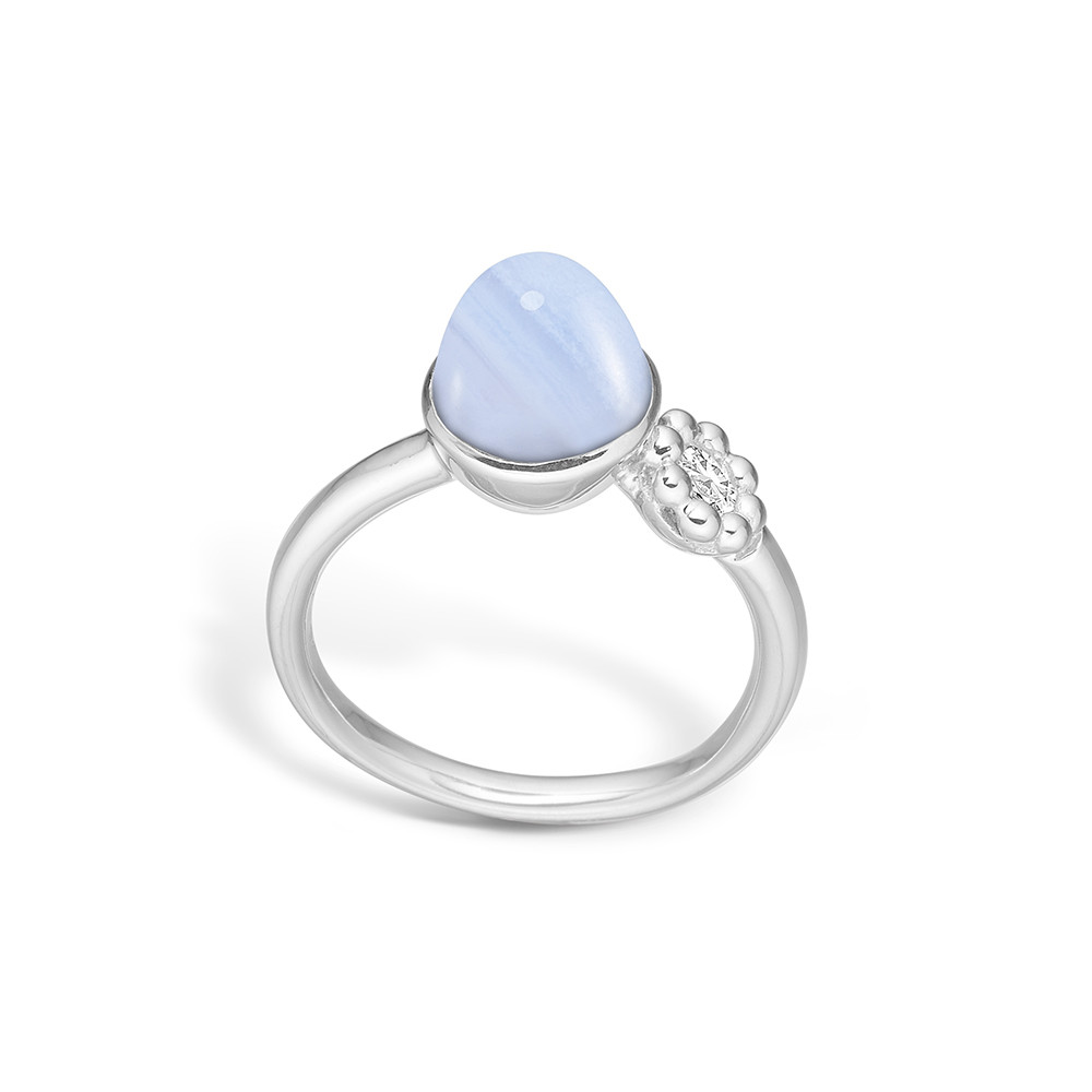 Blossom Silver Blue Lace Ring