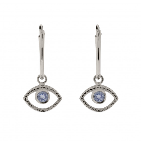 Charlotte's Web Eye of Intuition Hoop Earrings - Blue Topaz