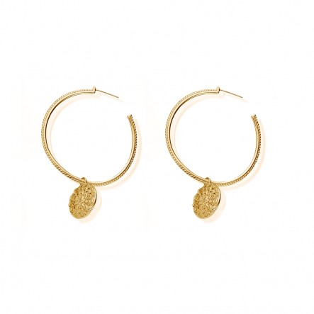 ChloBo Gold Moonflower Hoop Earrings